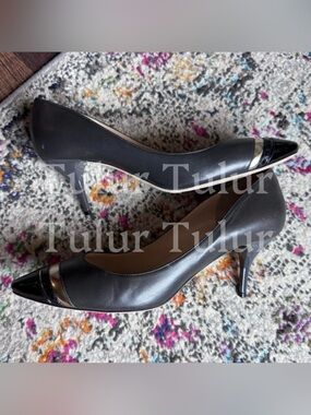 Jimmy Choo Gray Nappa Leather Lilo Cap-Toe Pump 39.5
